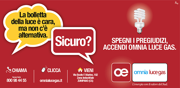 campagna pubblicitaria Omnia luce gas