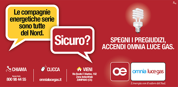 campagna pubblicitaria Omnia luce gas